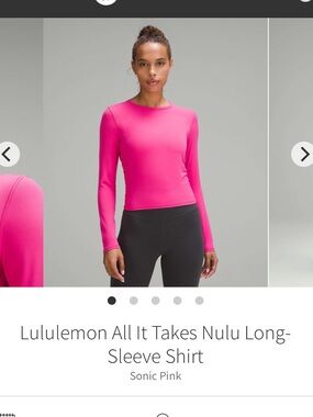 Lululemon All It Takes longsleeve in Sonic Pink, NWT